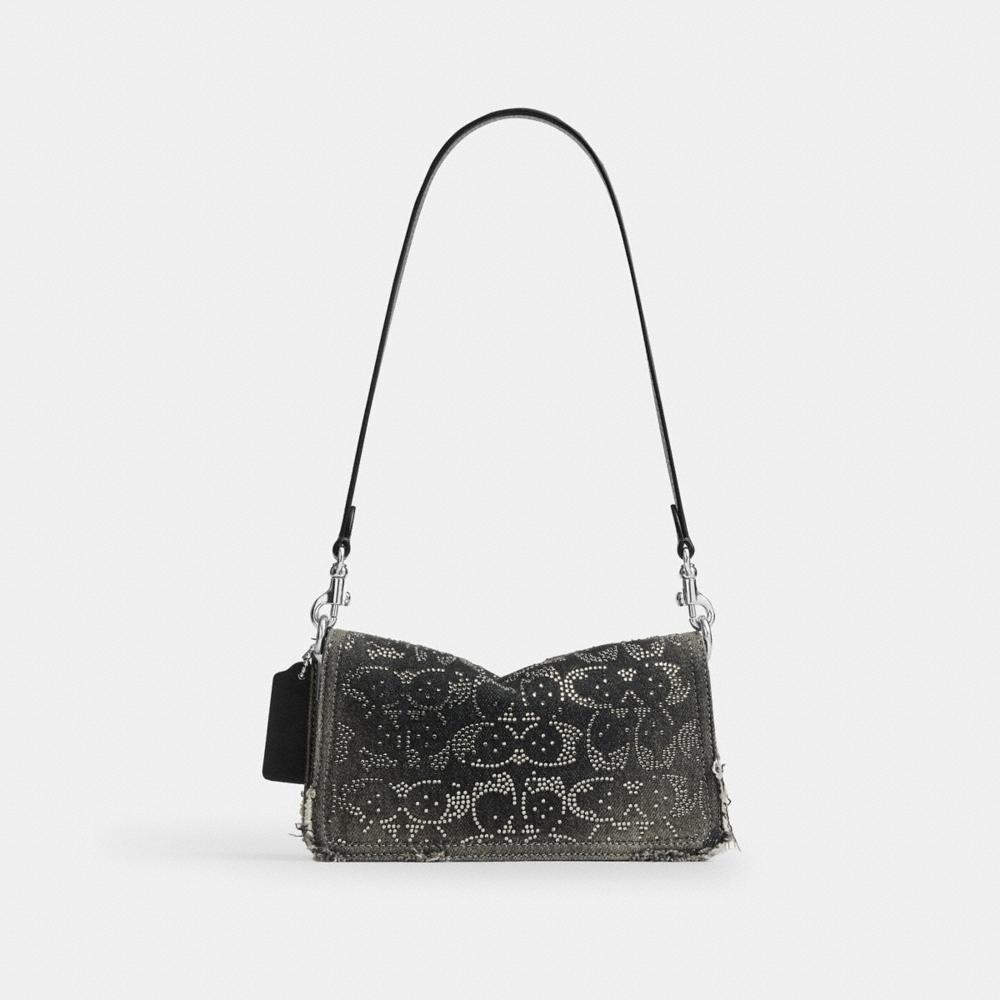Coach Tabby Shoulder Bag 20 In Regenerative Cotton Denim With Loved Crystal Signature - Preorder