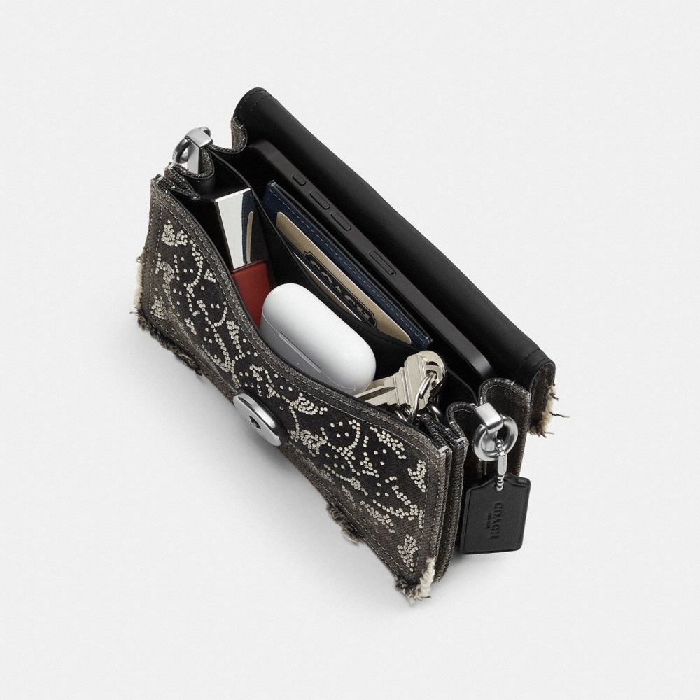 Coach Tabby Shoulder Bag 20 In Regenerative Cotton Denim With Loved Crystal Signature - Preorder