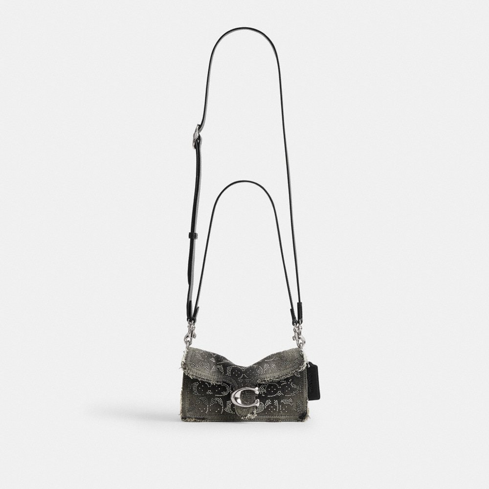 Coach Tabby Shoulder Bag 20 In Regenerative Cotton Denim With Loved Crystal Signature - Preorder