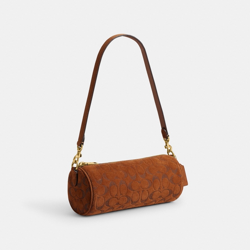 Coach Barrel Bag In Signature Suede - Preorder