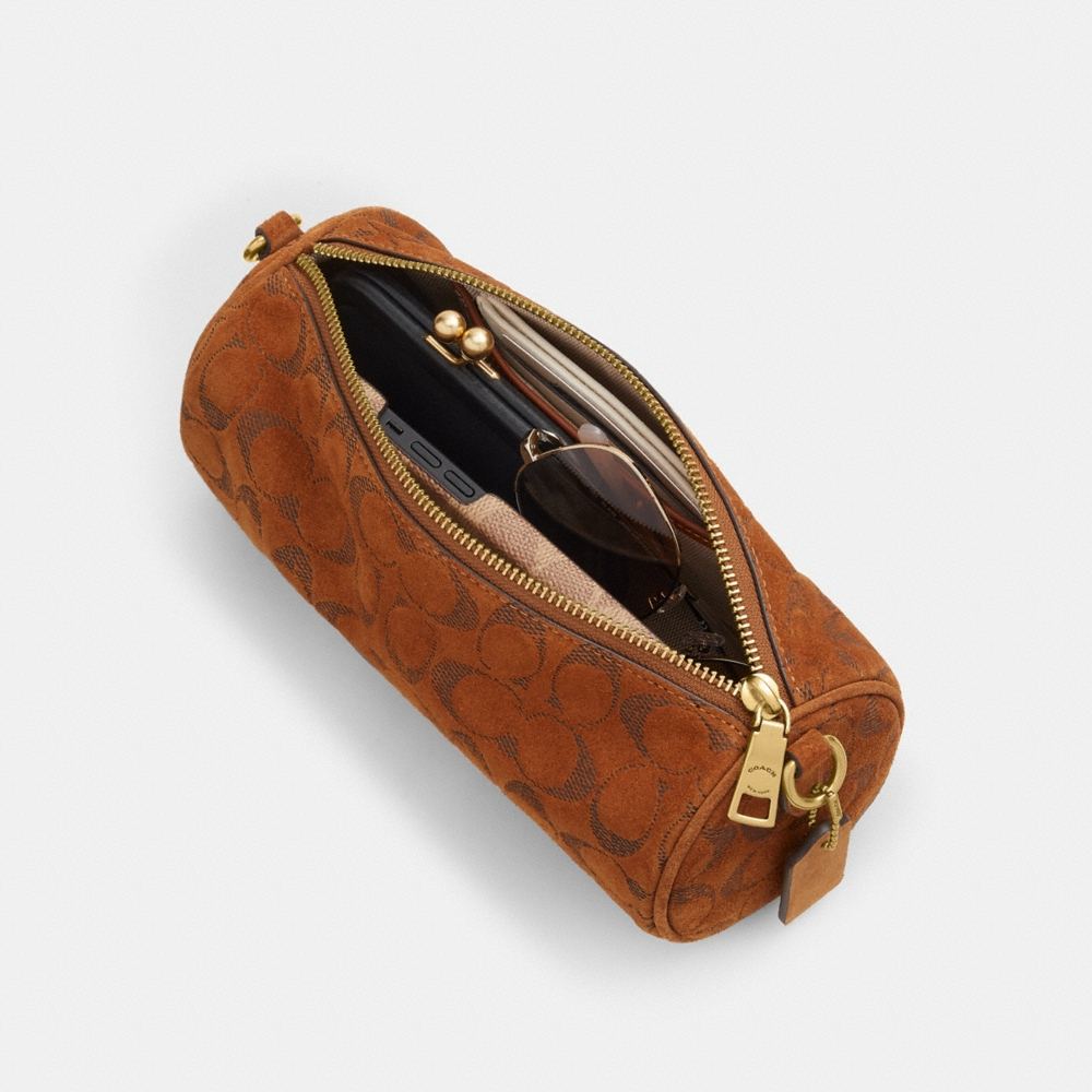 Coach Barrel Bag In Signature Suede - Preorder