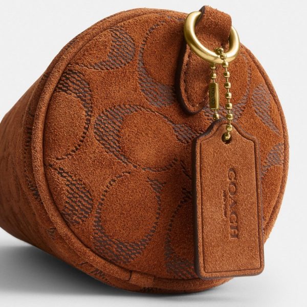 Coach Barrel Bag In Signature Suede - Preorder