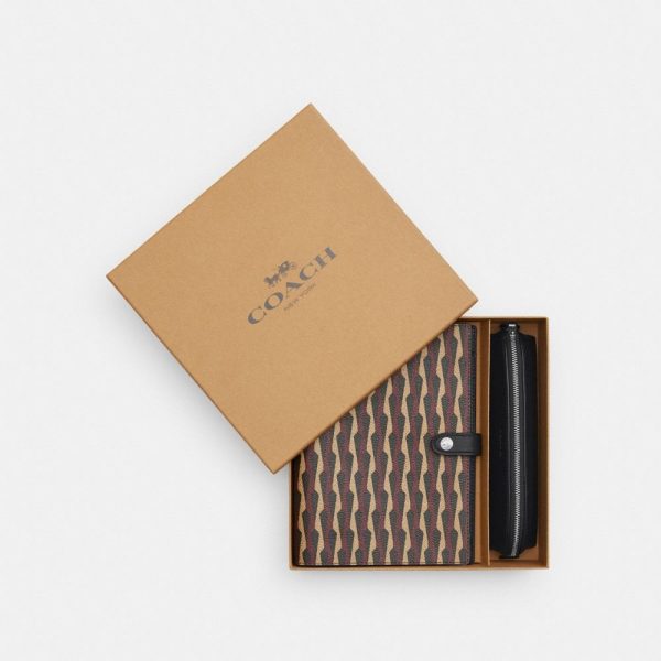 Coach Outlet Boxed Notebook And Pencil Case Set With Geometric Print - Preorder