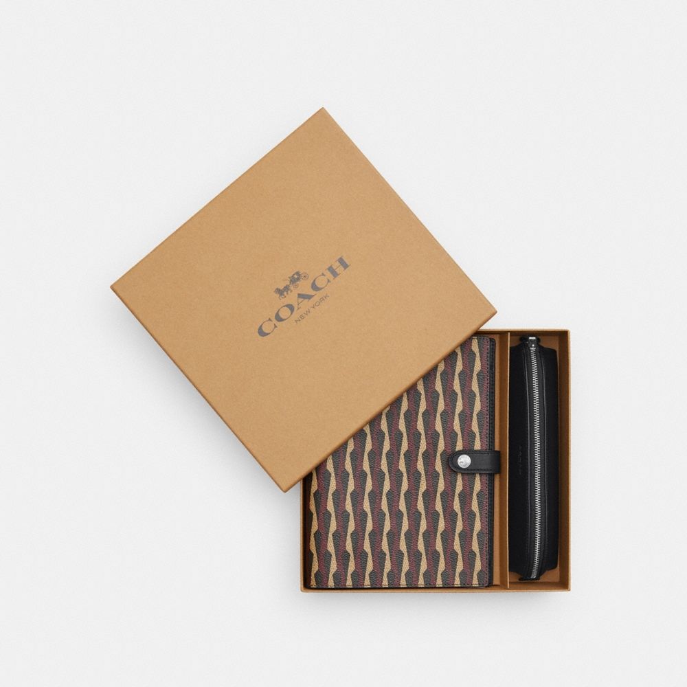 Coach Outlet Boxed Notebook And Pencil Case Set With Geometric Print - Preorder