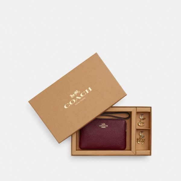 Coach Outlet Boxed Corner Zip Wristlet With Charms - Preorder