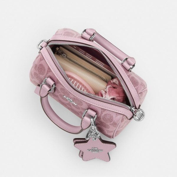 Coach Outlet Boxed Mini Rowan Crossbody Bag And Mirror Bag Charm Set In Signature Canvas - Preorder