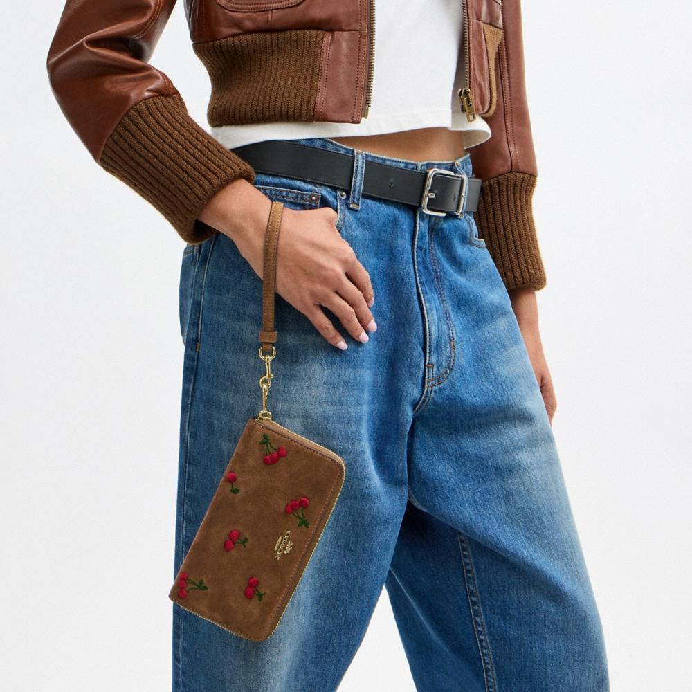 Coach Outlet Long Zip Around Wallet With Cherry Embroidery - Preorder