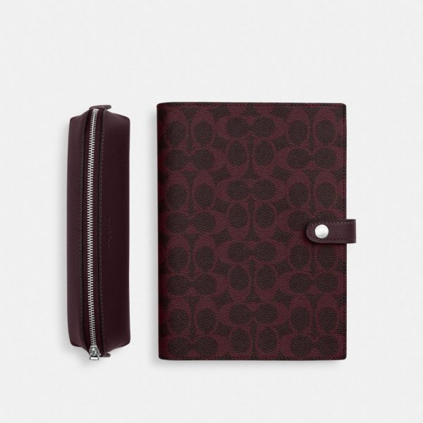 Coach Outlet Boxed Notebook And Pencil Case Set In Signature Canvas - Preorder