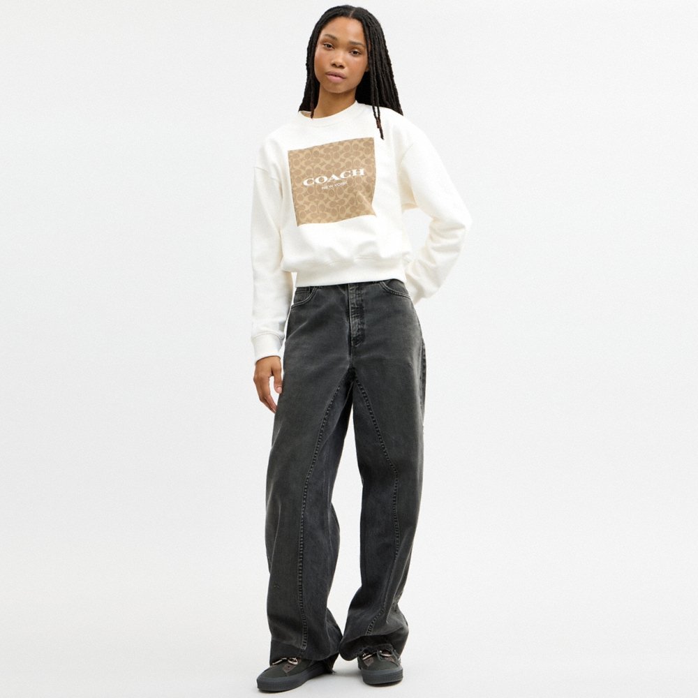 Coach Outlet Signature Square Crewneck Sweatshirt - Preorder
