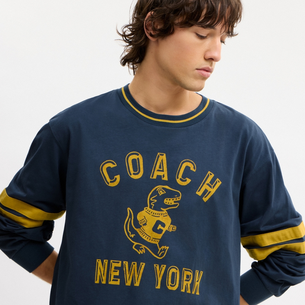 Coach Rexy Mascot Classic Long Sleeve T-Shirt In Organic Cotton - Preorder