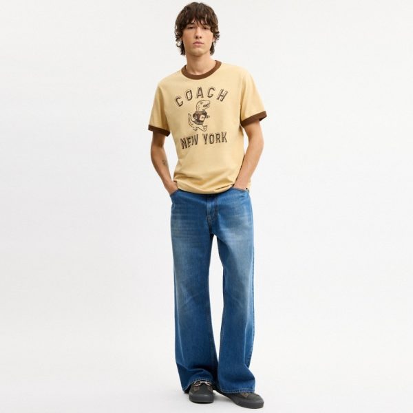 Coach Rexy Mascot Classic Ringer T-Shirt In Organic Cotton - Preorder