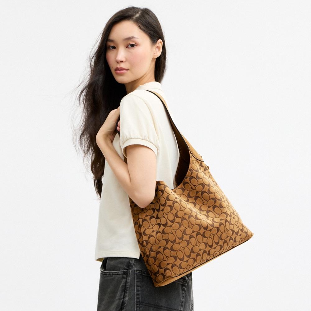 Coach Brooklyn Shoulder Bag 34 In Signature Suede - Preorder