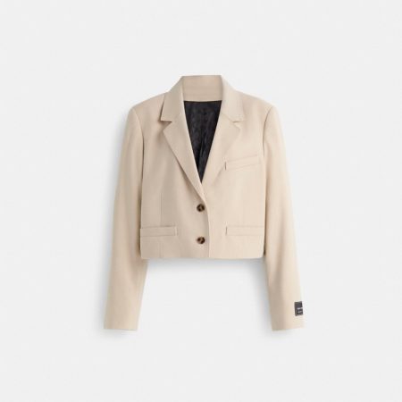 Coach Outlet Restored Cropped Blazer - Preorder — Khaki