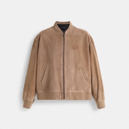 Coach Outlet Restored Lightweight Suede Jacket - Preorder — Beige