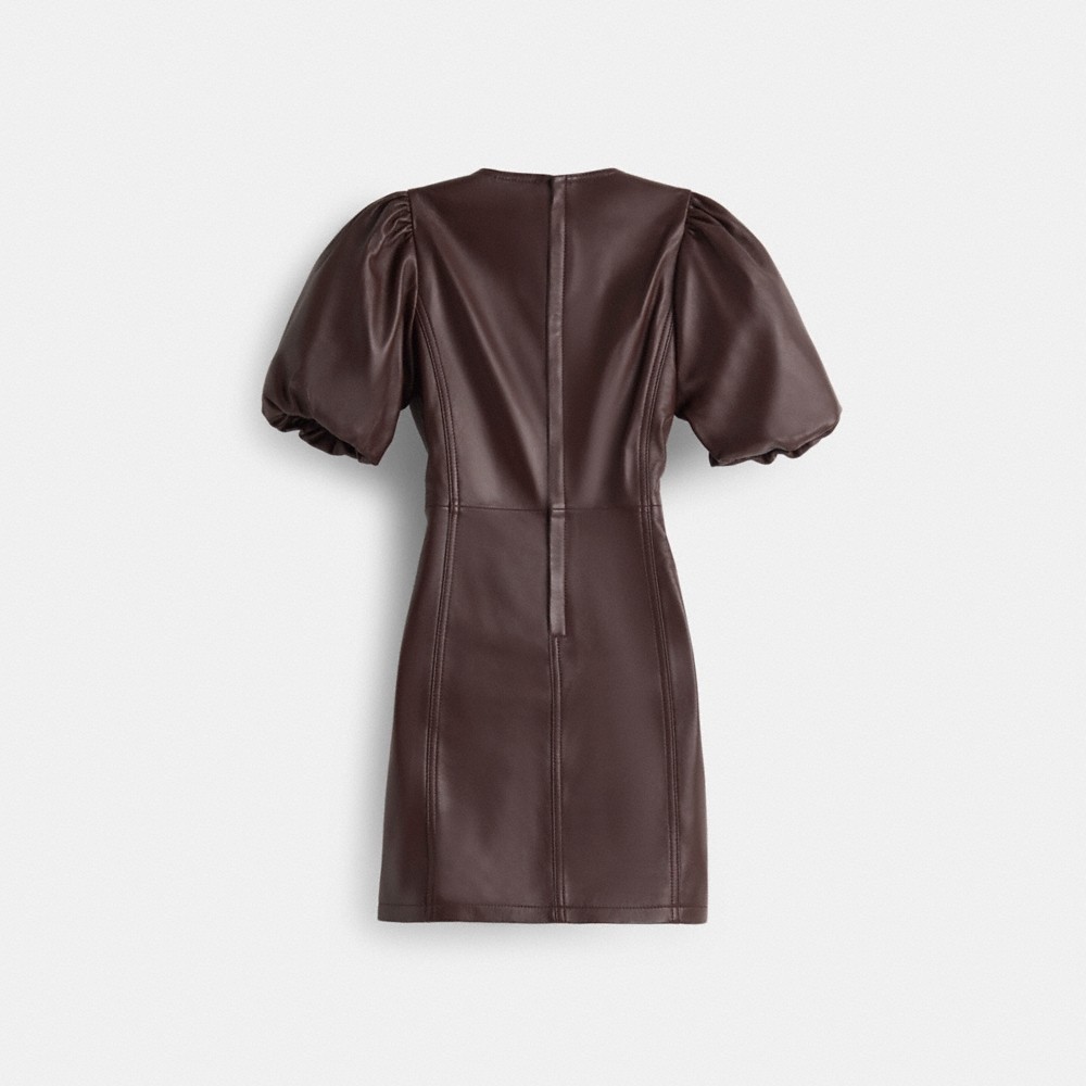 Coach Outlet Restored Leather Puff Sleeve Dress - Preorder - Image 2