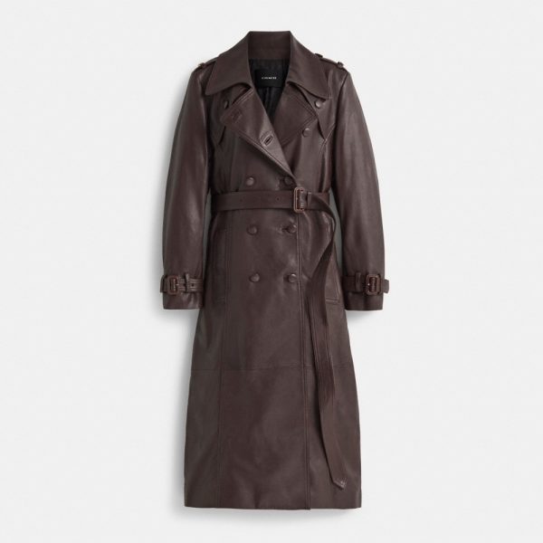 Coach Outlet Restored Heritage C Double Breasted Leather Trench - Preorder
