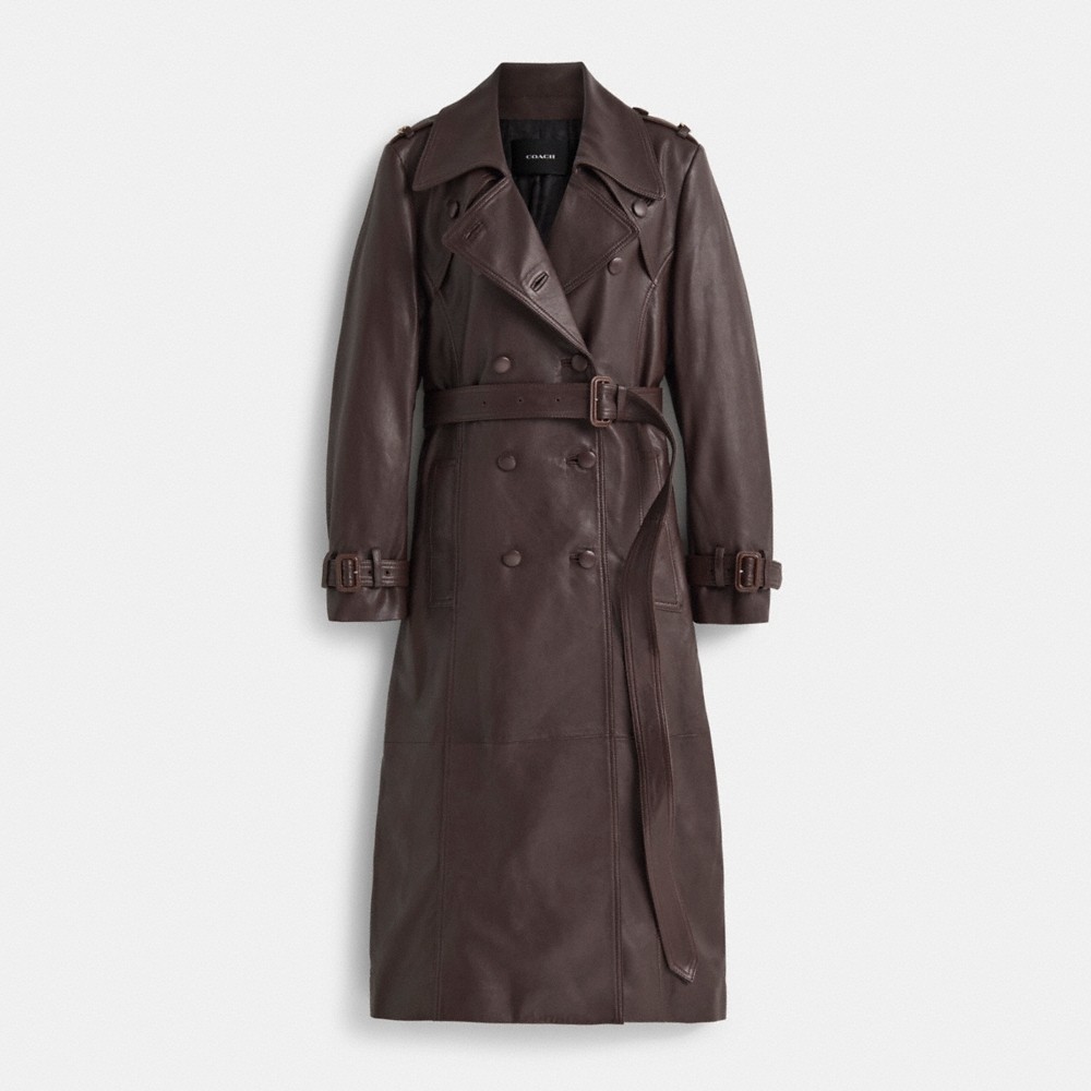 Coach Outlet Restored Heritage C Double Breasted Leather Trench - Preorder