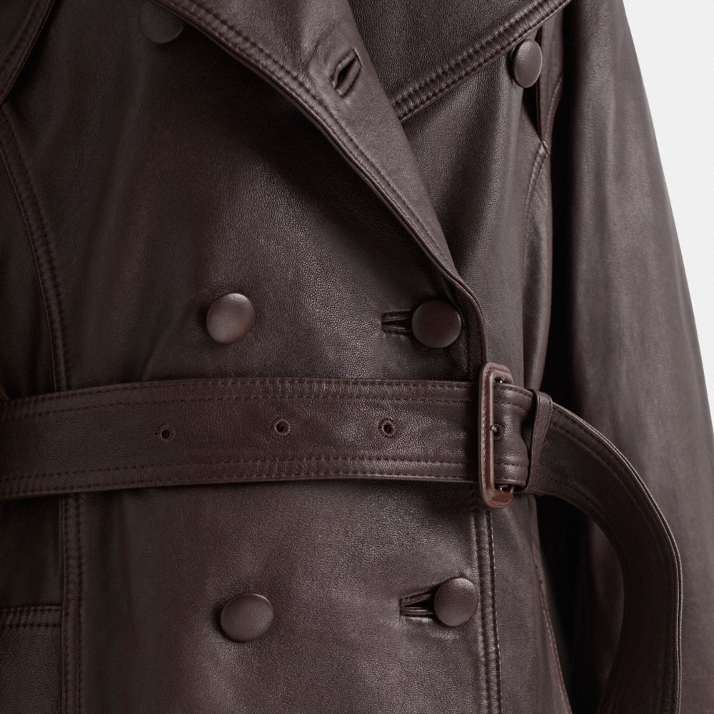 Coach Outlet Restored Heritage C Double Breasted Leather Trench - Preorder