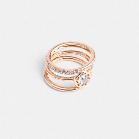 Coach Halo Tea Rose Ring Set - Preorder — Rose Brass