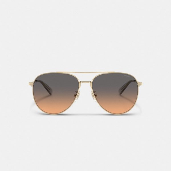 Coach C Hardware Metal Pilot Sunglasses - Preorder