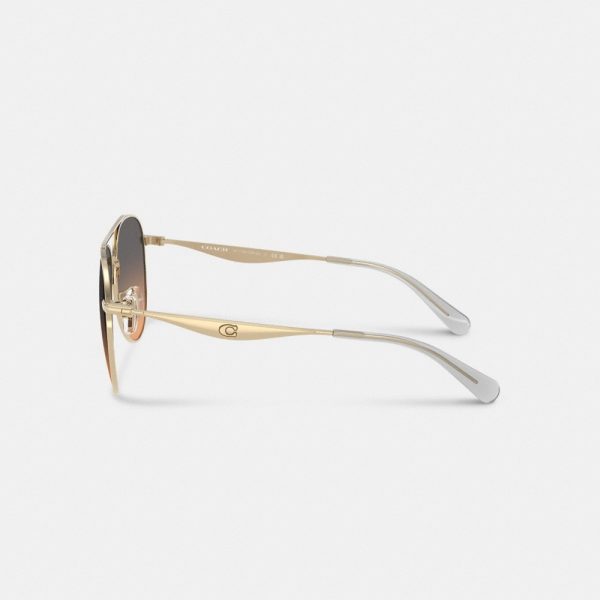 Coach C Hardware Metal Pilot Sunglasses - Preorder