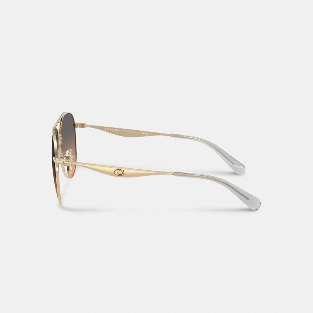 Coach C Hardware Metal Pilot Sunglasses - Preorder