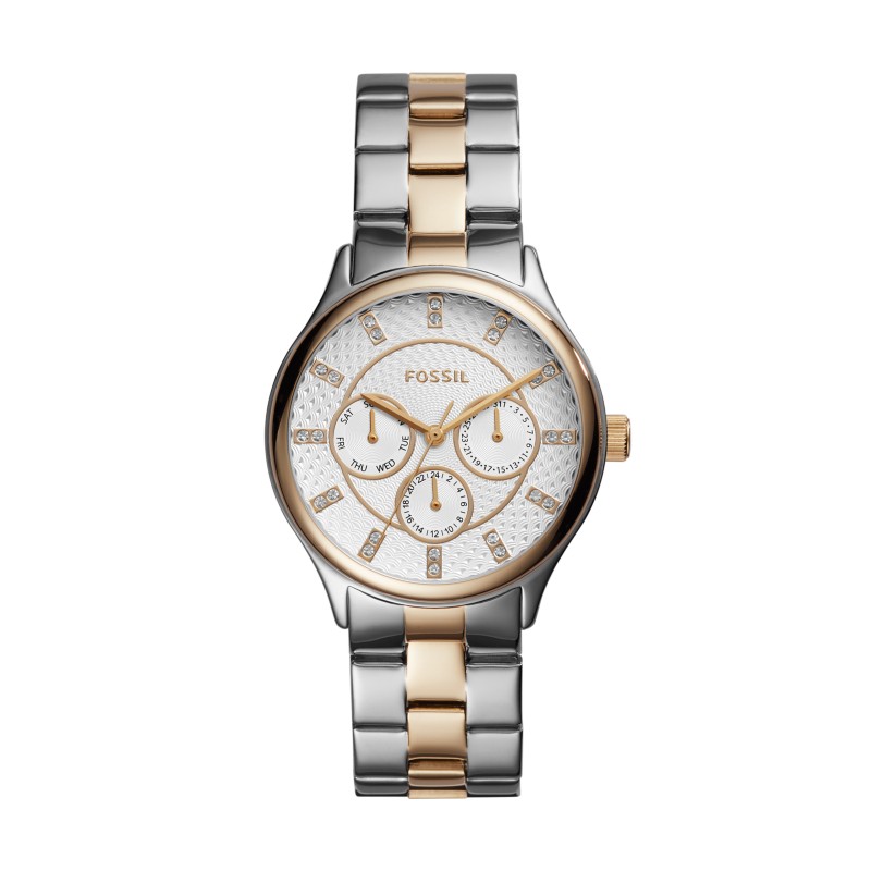Fossil Riley ES3204 two tone stainless steel women watch 38mm