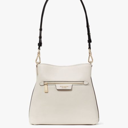 Kate Spade Outlet Hudson Colorblocked Pebbled Leather Shoulder Bag - Preorder — Parchment Multi