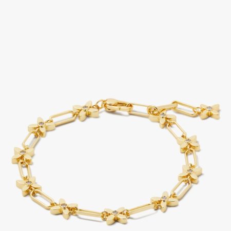 Kate Spade Outlet Heritage Bloom Line Bracelet - Preorder — Clear/Gold