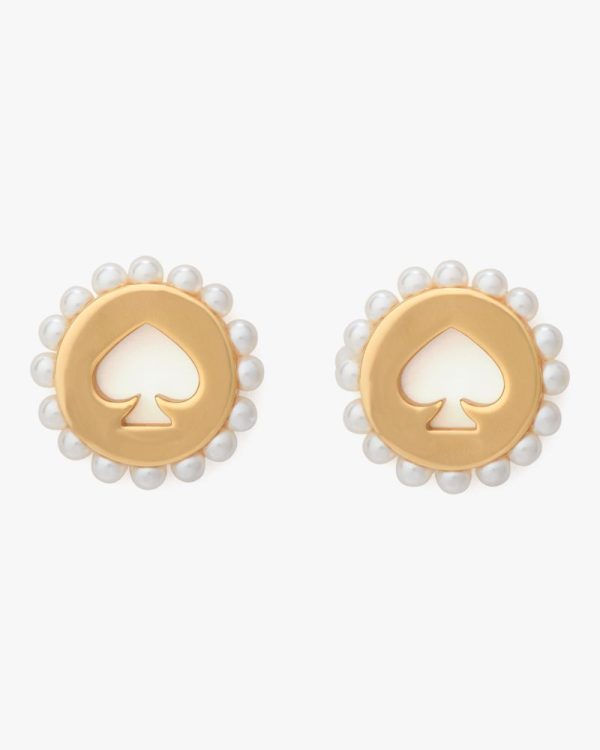 Kate Spade Outlet Spot The Spade Pearl Halo Studs - Preorder