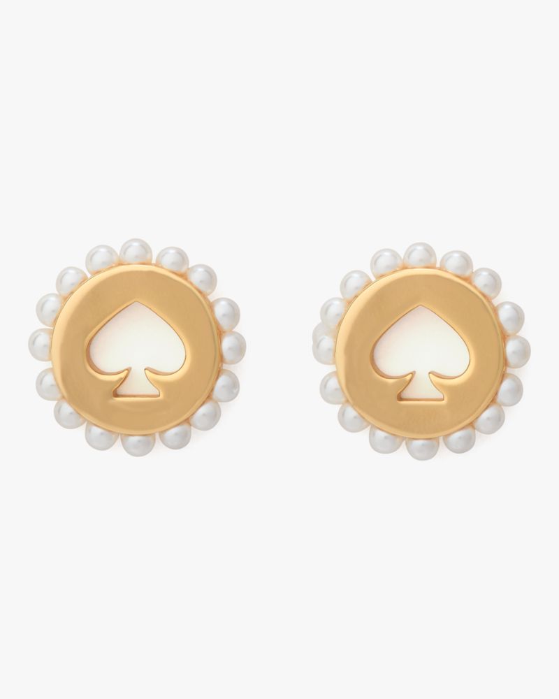 Kate Spade Outlet Spot The Spade Pearl Halo Studs - Preorder