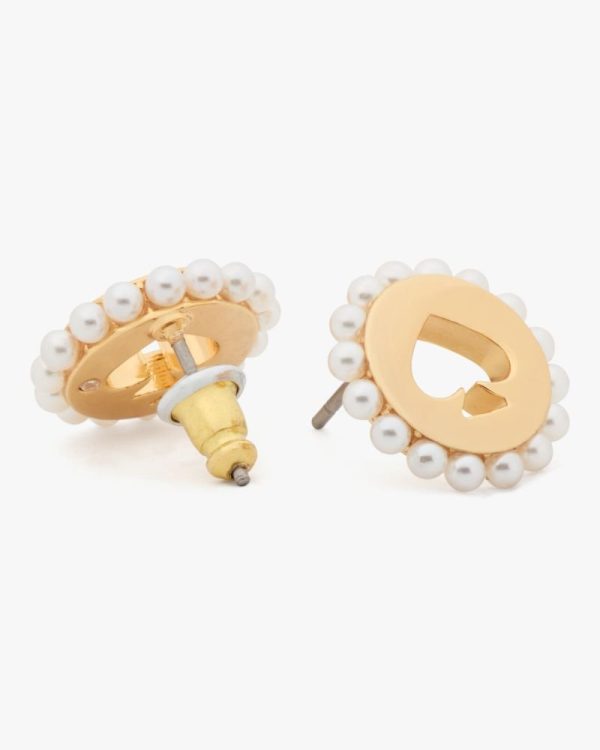 Kate Spade Outlet Spot The Spade Pearl Halo Studs - Preorder