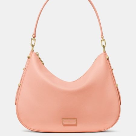 Kate Spade Outlet Liv Large Leather Shoulder Bag - Preorder — Apricot Cream