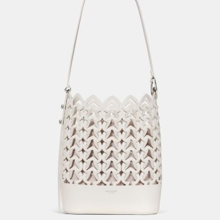 Kate Spade Outlet Halo Woven Leather Bucket Bag - Preorder — Cream