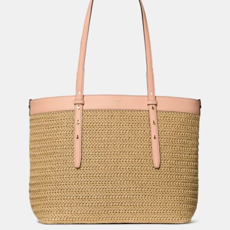 Kate Spade Outlet Do It All Straw Tote Bag - Preorder — Light Cantaloupe Multi