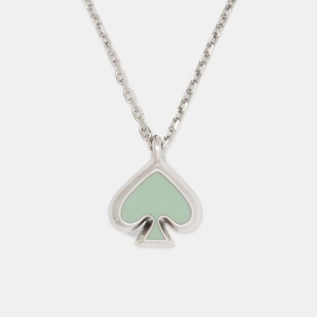 Kate Spade Outlet Everyday Spade Enamel Mini Pendant - Preorder — Green/Silver