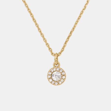 Kate Spade Outlet You're A Gem Pave Halo Pendant - Preorder — Clear/Gold