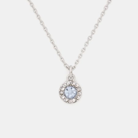 Kate Spade Outlet You're A Gem Pave Halo Pendant - Preorder — Blue/Silver