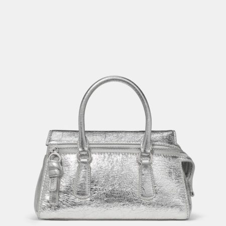 Kate Spade Outlet Bond Crinkle Metallic Leather Mini Bag - Preorder — Silver