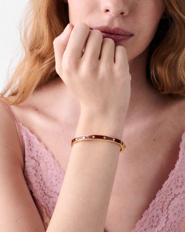 Kate Spade Outlet Spot The Spade Enamel Hinged Bangle - Preorder