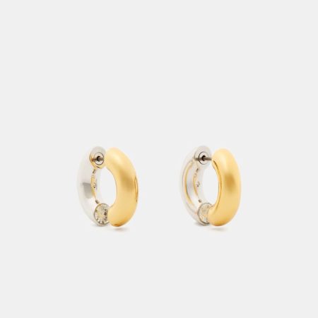 Kate Spade Outlet Interlock Huggies - Preorder — Silver Gold
