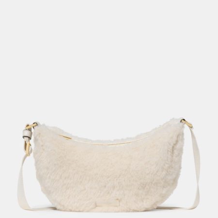 Kate Spade Outlet Carter Faux Shearling Crossbody - Preorder — Cashew Milk