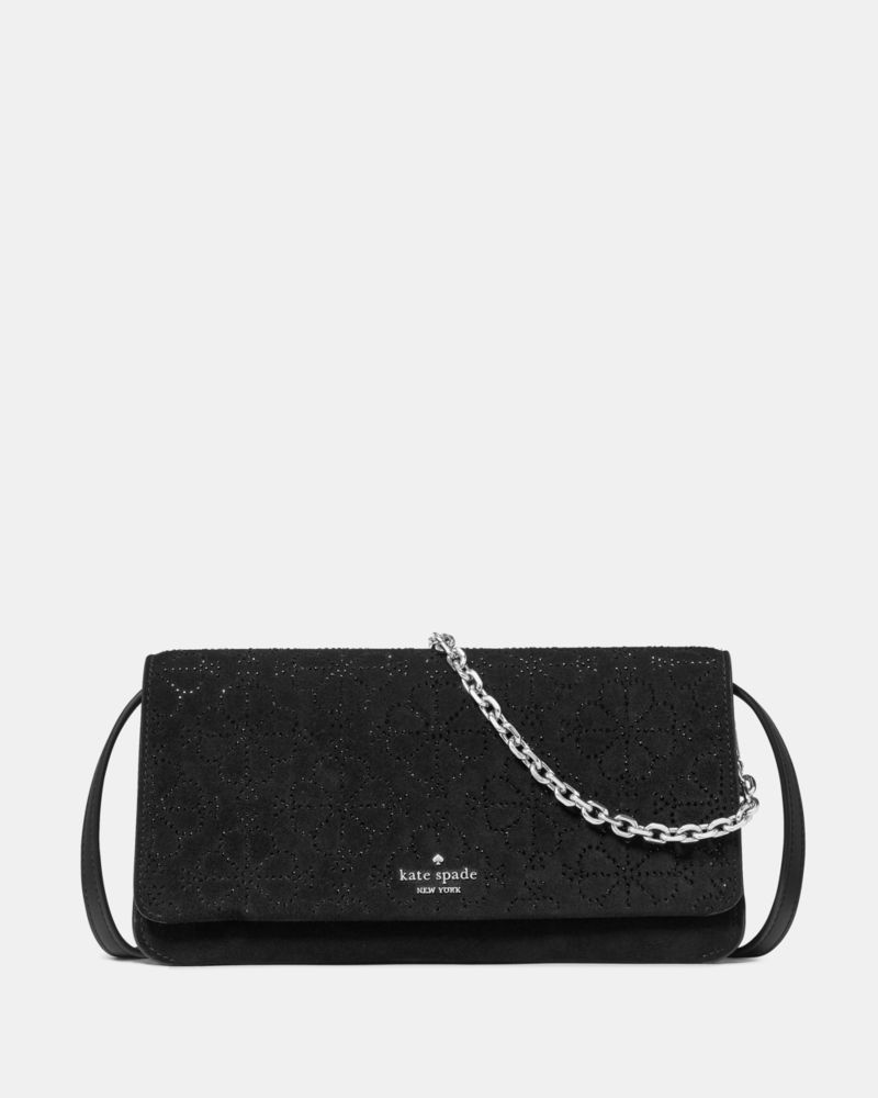 Kate Spade Outlet Ivy Spade Flower Crystal Suede Crossbody Bag - Preorder