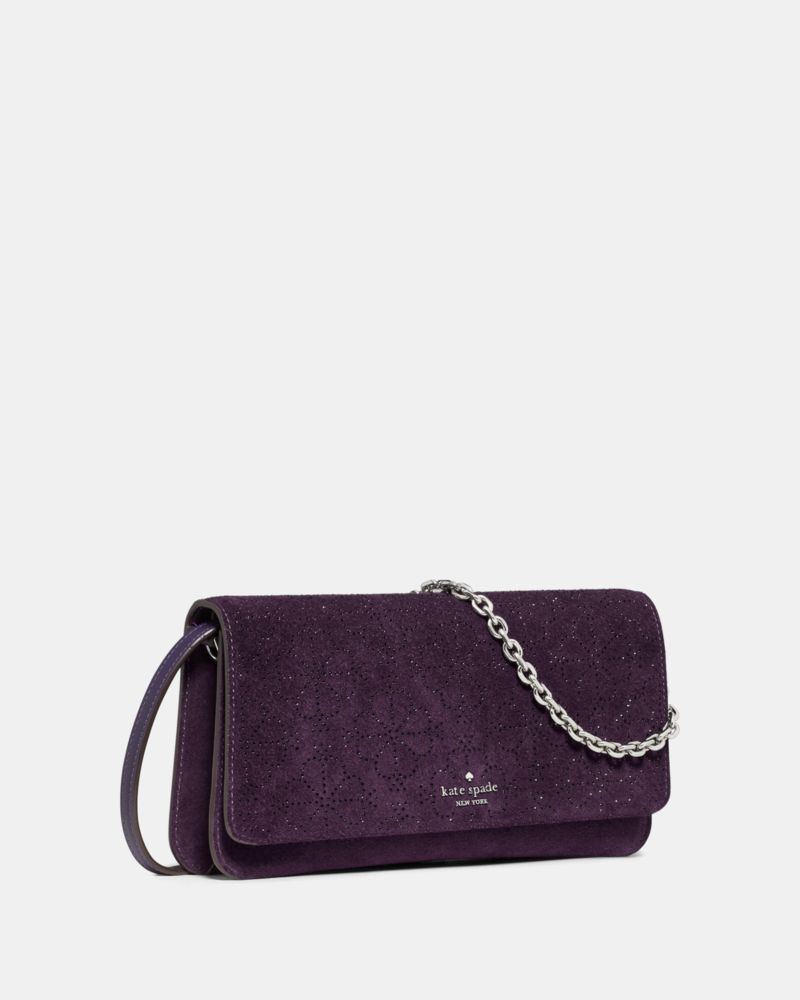 Kate Spade Outlet Ivy Spade Flower Crystal Suede Crossbody Bag - Preorder