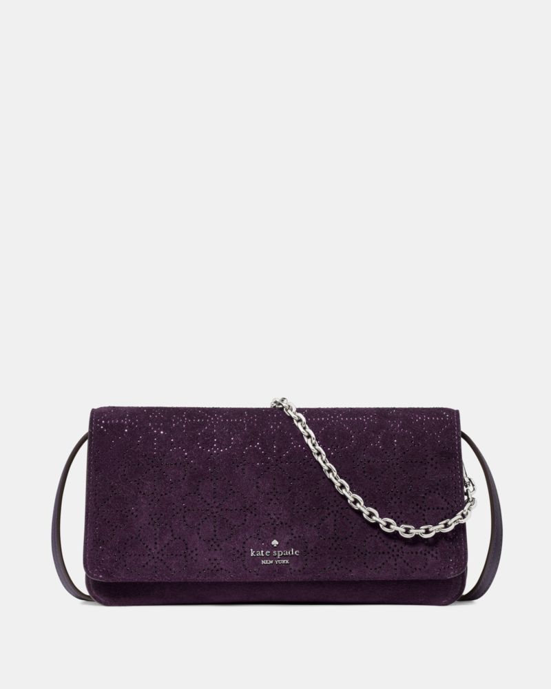 Kate Spade Outlet Ivy Spade Flower Crystal Suede Crossbody Bag - Preorder
