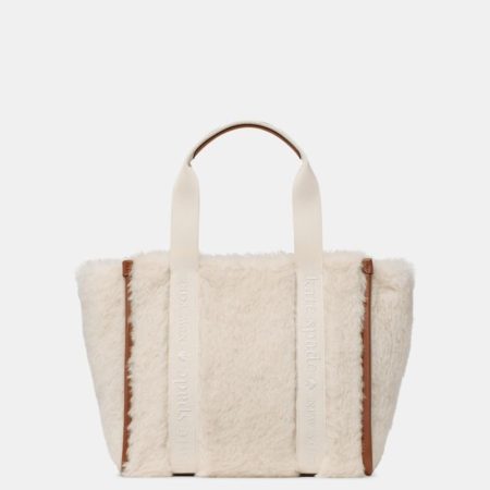 Kate Spade Outlet Kip Faux Shearling Small Tote Bag - Preorder — Cashew Milk