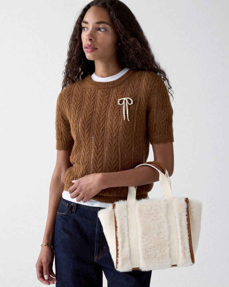 Kate Spade Outlet Kip Faux Shearling Small Tote Bag - Preorder