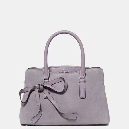 Kate Spade Outlet Thompson Street Bows Suede Small Satchel Bag - Preorder — Icy Lavender