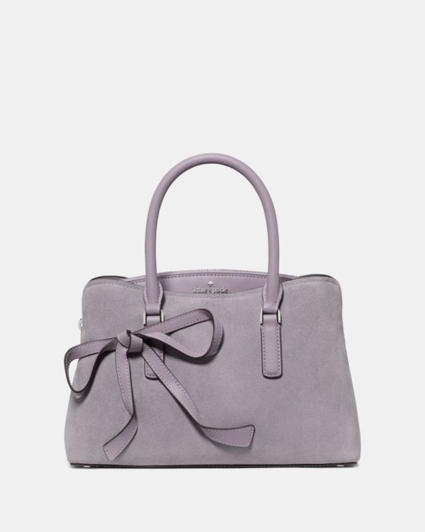 Kate Spade Outlet Thompson Street Bows Suede Small Satchel Bag - Preorder