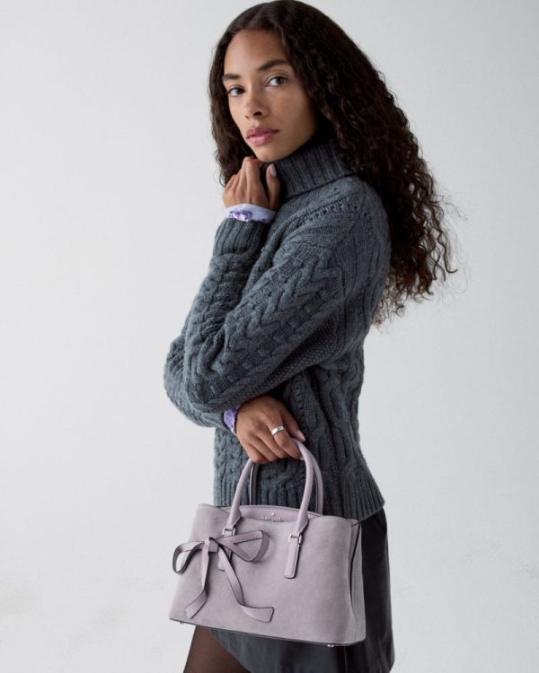 Kate Spade Outlet Thompson Street Bows Suede Small Satchel Bag - Preorder
